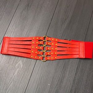 Red and gold waist belt